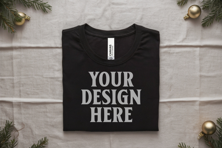 Black Tshirt Mockup Image 11