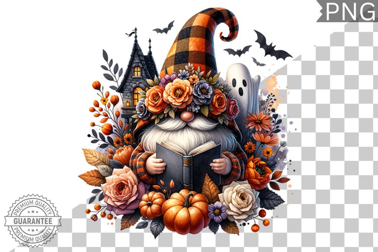 Halloween Gnome Sublimation - Clipart PNG Design example image 1