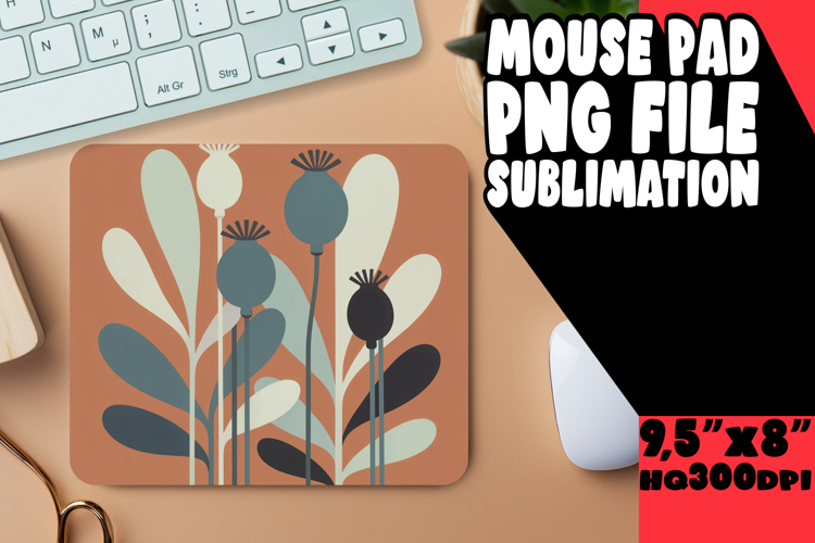 Vibrant Mouse Pad Sublimation Design, Flowers