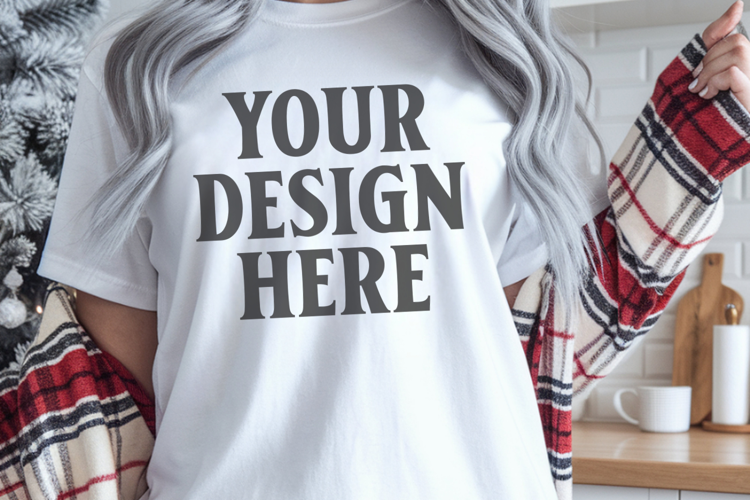 White Christmas Comfort Colors 1717 Mockups, CC 1717 m