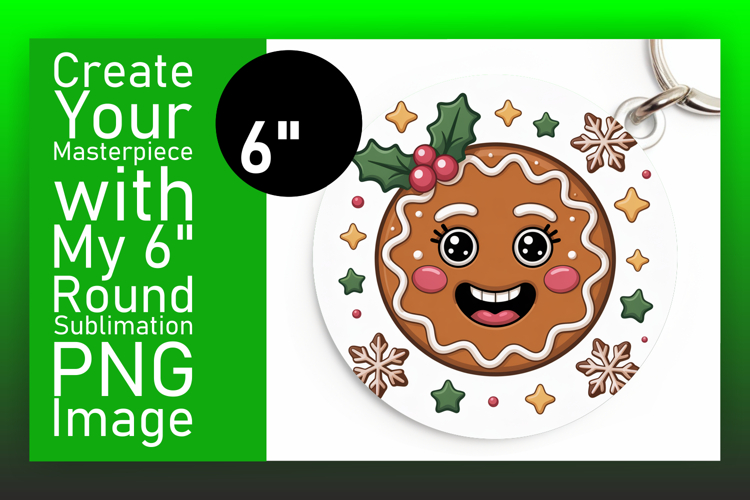 Elegant Keychain Round PNG Artwork , Cute Christmas