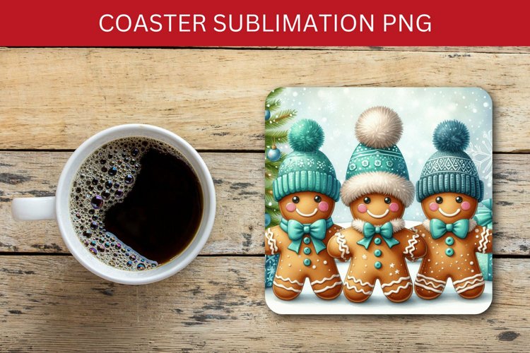 square coaster - gingerbread man