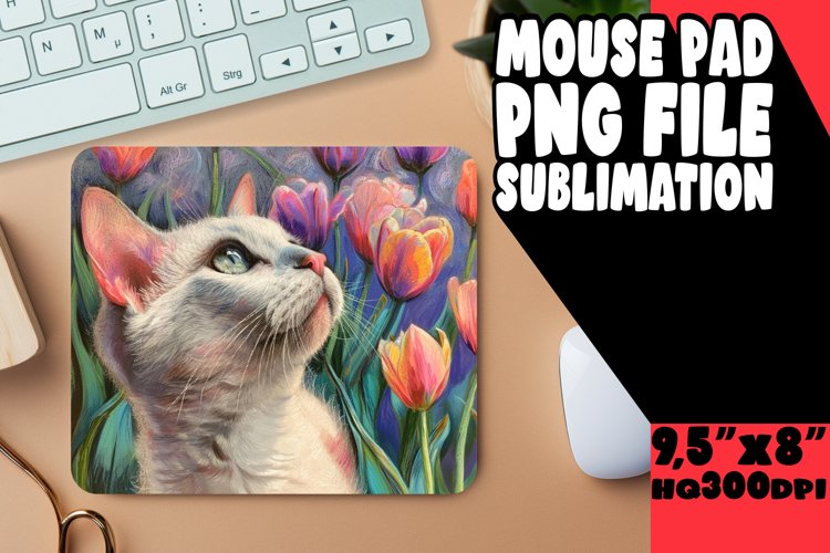 Entertaining Cat Design Sublimation Pad example image 1