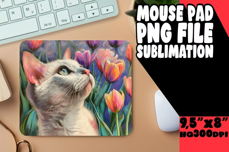 Entertaining Cat Design Sublimation Pad