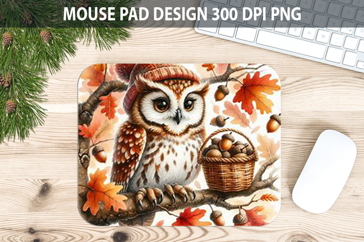 Owl Mouse pad Sublimation - Thanksgiving Animal PNG Design
