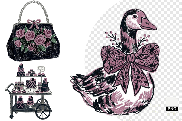 Goth Wedding Night Clipart example image 1