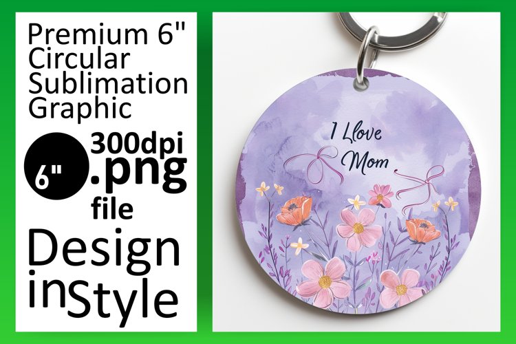 Sublimation Circle Car Coaster - Mothers Day Theme