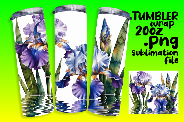20oz Tumbler Artwork for Sublimation , Flowers
