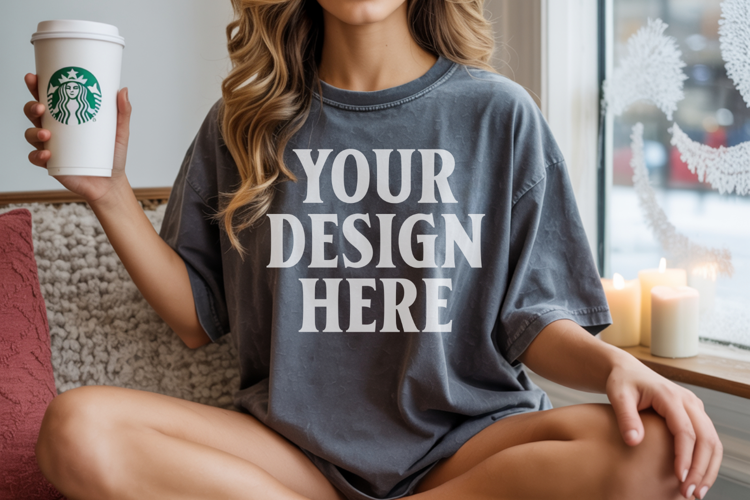 Pepper Christmas Comfort Colors 1717 T-shirt Mockup