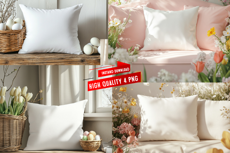 Pillow Mocku |Spring Pillow Mockup | Floral Cushion Mockup