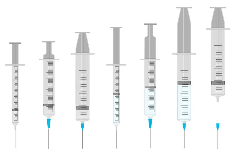 Big Colored Set Different Types Of Syringes Big Colored Set Different Types Of Syringes