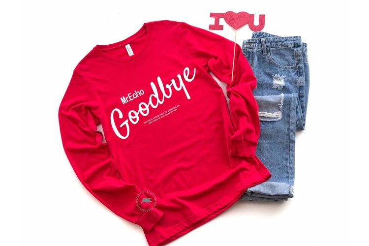 Valentine shirt Mockup - BC Long Sleeve Red Tee - 3501