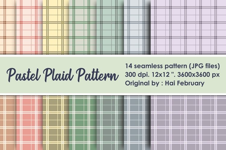 Pastel Plaid Seamless Pattern Digital Paper (646602)