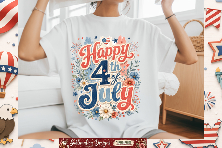 Happy 4th of July Sublimation Design,4th of July PNG