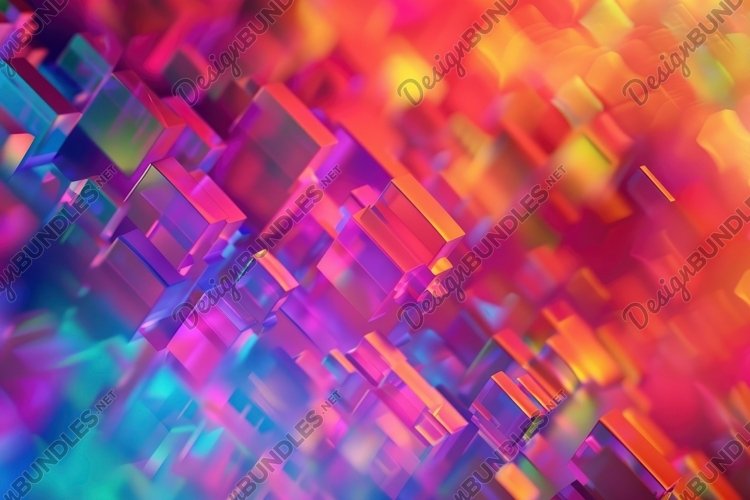Vibrant Pixelated Mosaic Background Wallpaper example image 1