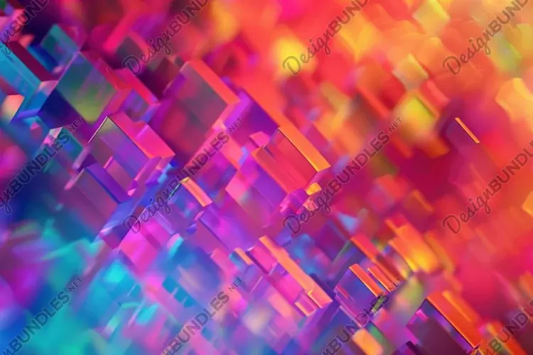 Vibrant Pixelated Mosaic Background Wallpaper