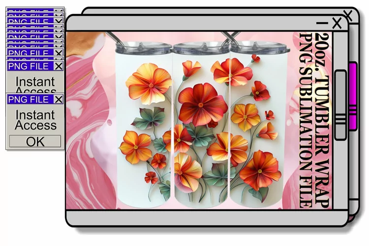 Dreamy Spring Petal 3D Tumbler Design