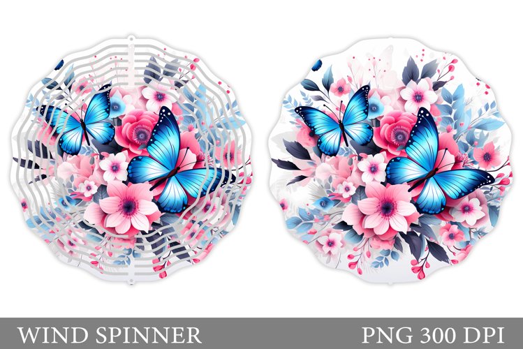 Butterfly Wind Spinner. Flowers Wind Spinner Design