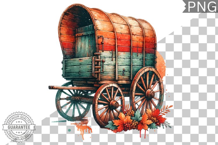 Fall Wagon Garden Sublimation - Fall Clipart PNG Design