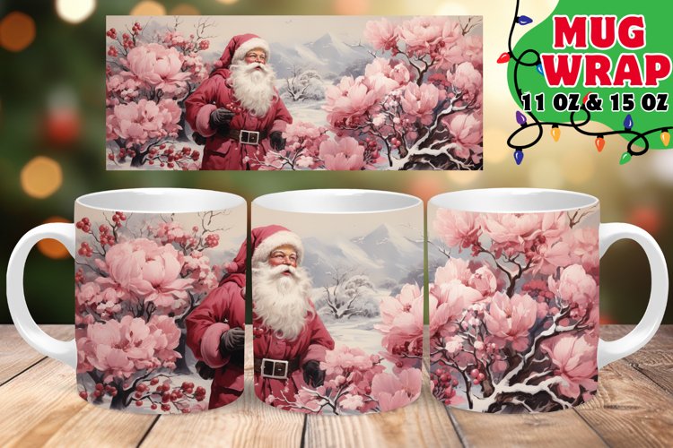 VINTAGE Christmas Joy Sublimation Wrap, Santa Claus