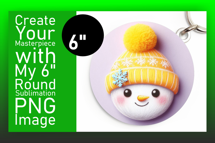 Dynamic Keychain Circle Design Artwork , Snowman