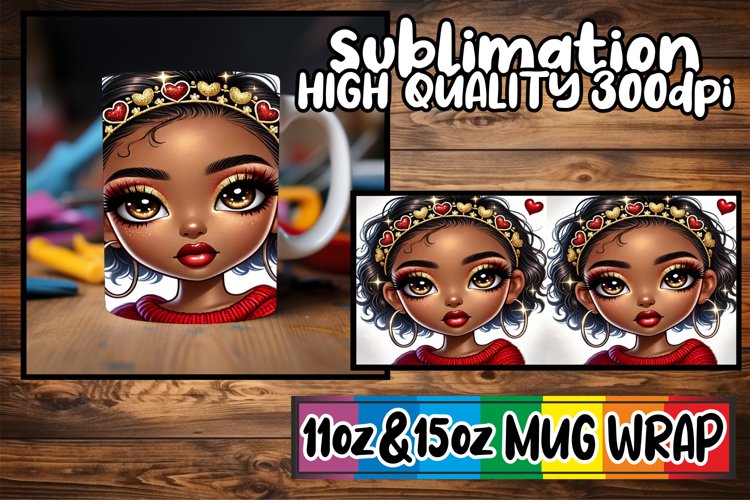Bright outlooks 11oz 15oz sublimation wrap, Love Girl example image 1