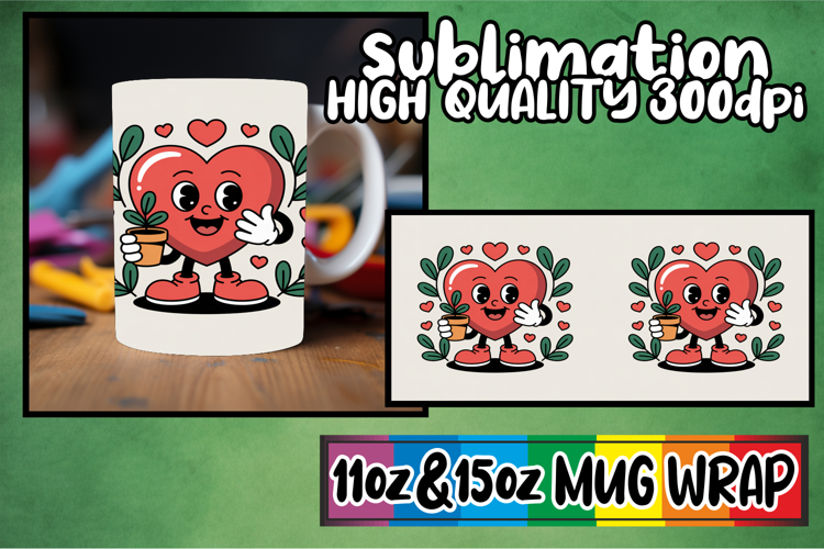 Wonderful morning sublimation 11oz 15oz mug wrap, Valenines