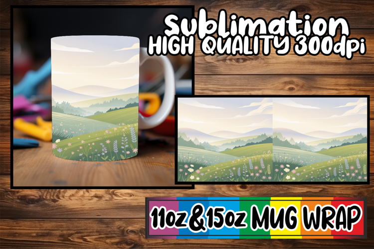 Joyful sunsets 11oz 15oz sublimation wrap, Spring