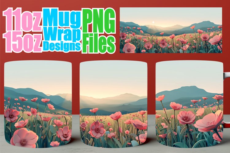Springtime Scenic Mug Wrap - 11oz   15oz Sublimation