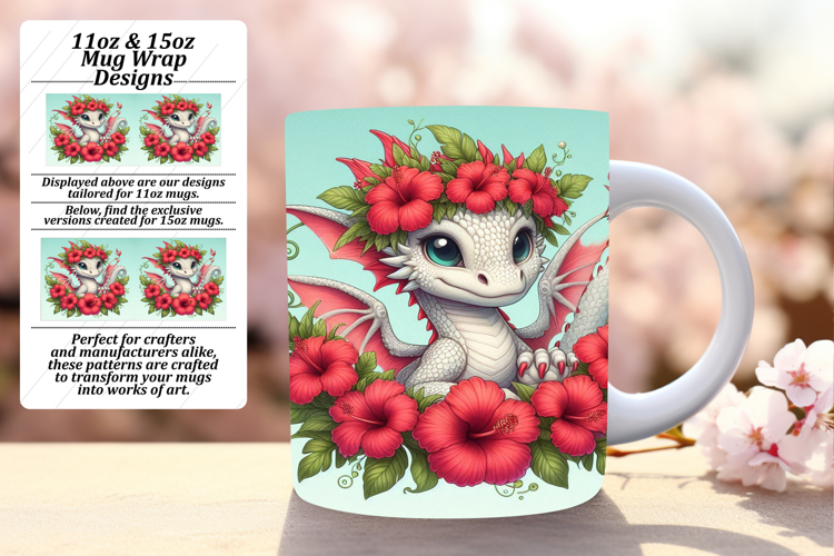 Beautiful 11oz Mug Wrap Png Artwork , Dragon