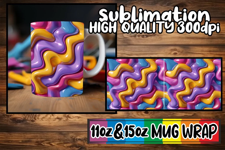 Abstract Puff Paradise: Vibrant Mug Art 11oz/15oz