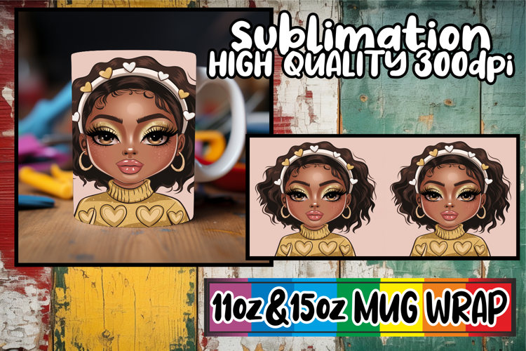 Inspiring moments sublimation print wrap, Afro Girl