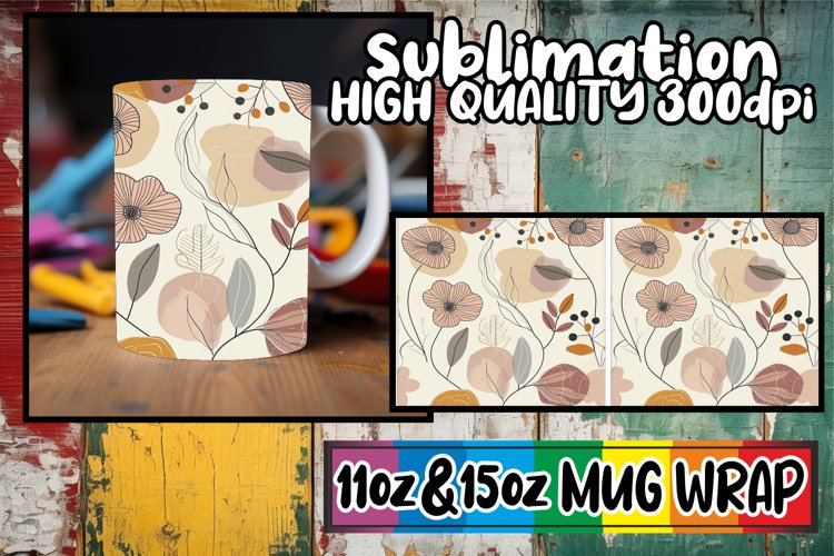 Vibrant Spring Abstract Dots Mug Wrap 11oz 15oz example image 1