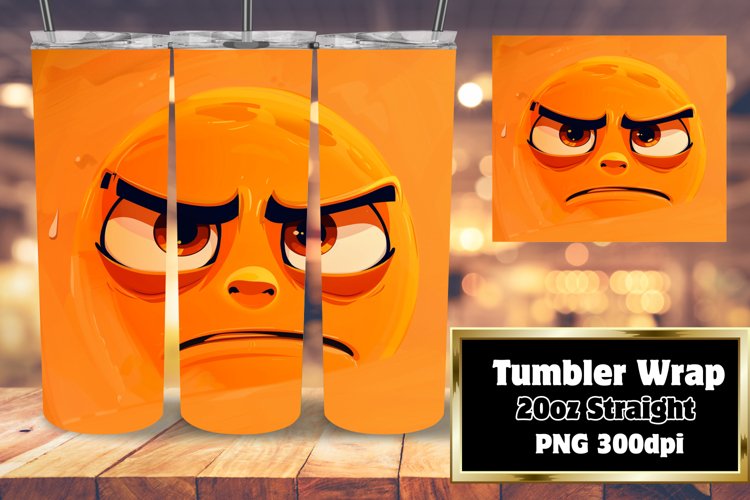Cheery Emoji Cartoon Tumbler Design - Sublimation 20oz