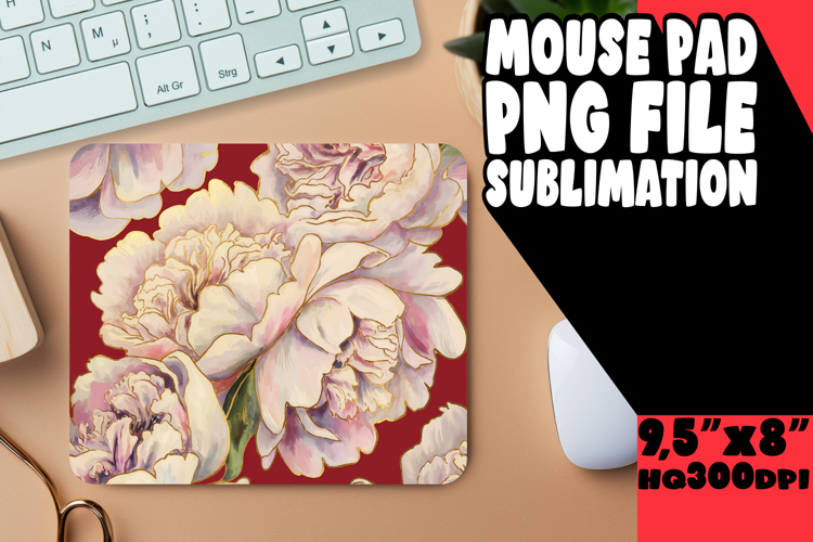 Timeless Mouse Pad Sublimation Style, Flower Pattern