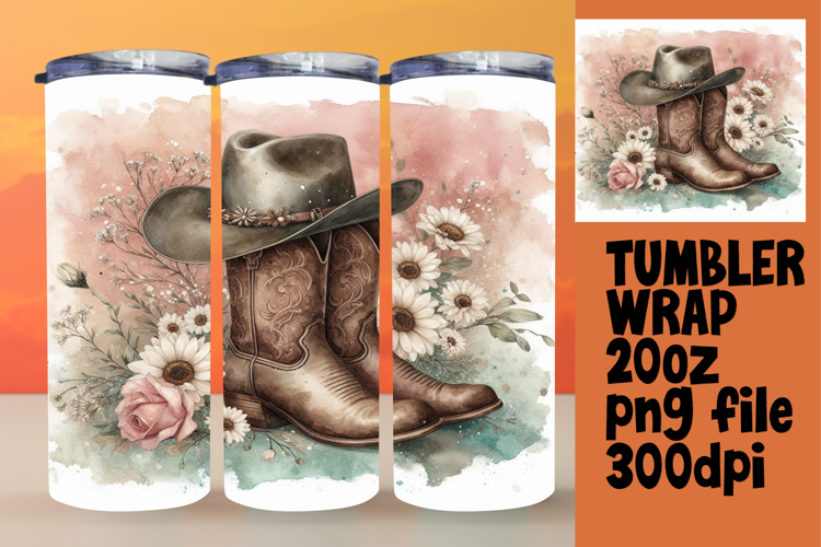 DYNAMIC 20oz Tumbler Template for Gifts , Western