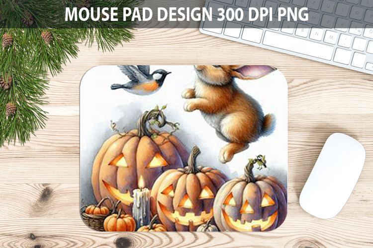 Watercolor Rabbit Mouse Pad Sublimation - Animal PNG
