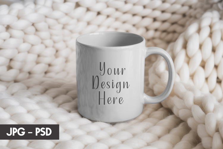 Knitted Cozy Mug Mockup PSD