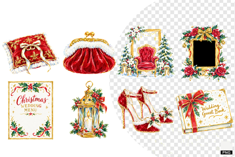 Wedding Party In Christmas Clipart