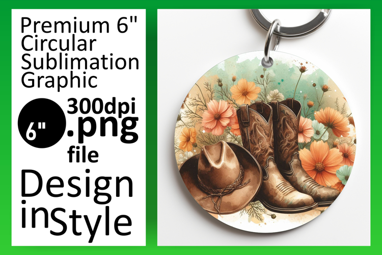 Bright Round Design for Keychains , Western