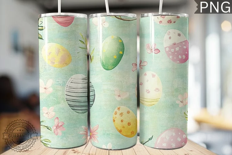 Spring Easter Tumbler Wrap - High Quality 300 Dpi