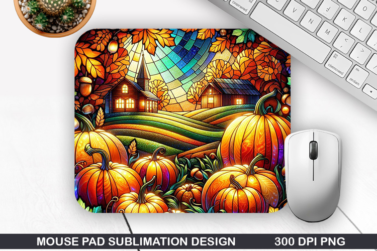 Pumpkin Mouse Pad Sublimation, Halloween Mouse Pad PNG