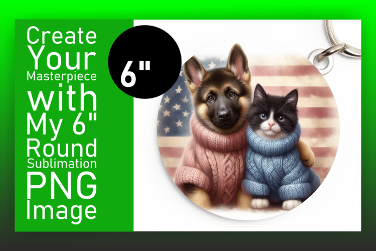 Dynamic Round Design for Sublimation , Dog and cat