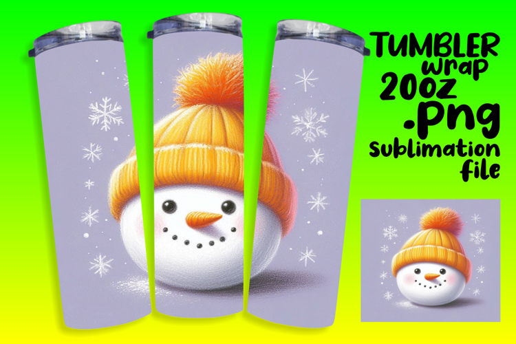 20oz Sublimation Design Download , Snowman