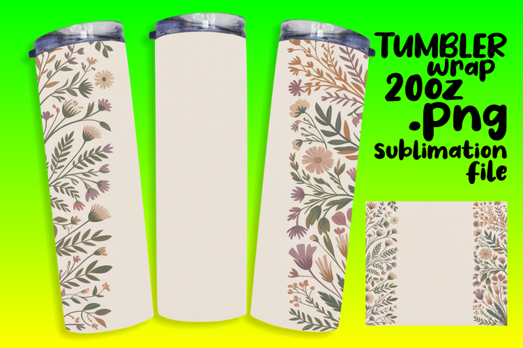 STUNNING 20oz Sublimation Tumbler , Flowers
