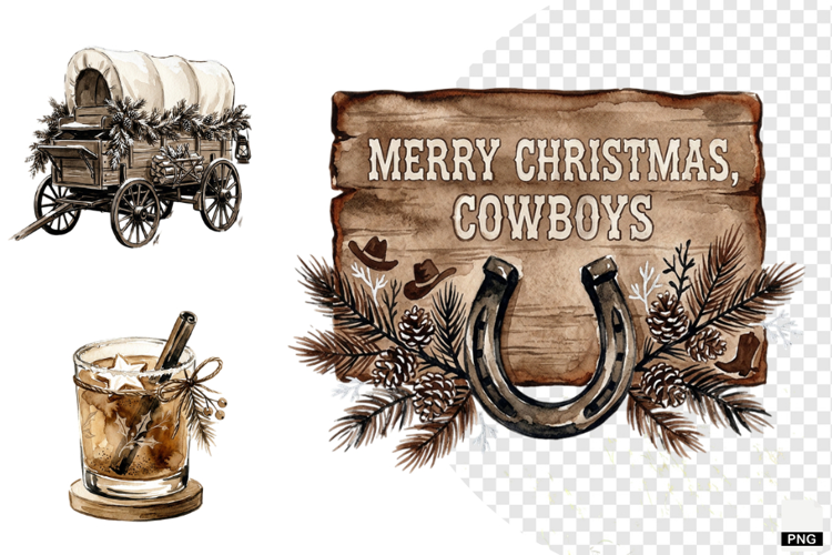 Christmas Festive Western Clipart