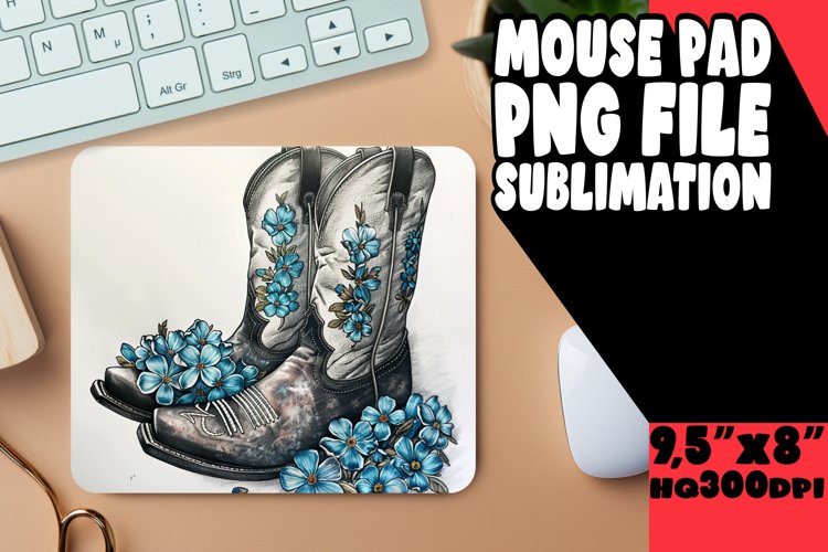 Vibrant Flowered Mousepad Design PNG