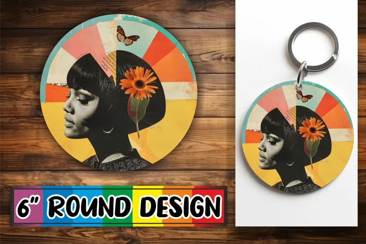 Black Woman Abstract Artistic Round Design Art PNG