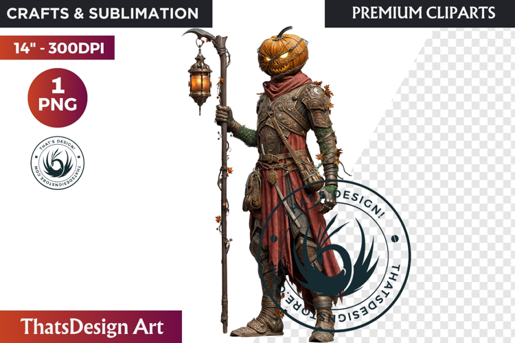 Fantasy Autumn Guardian - Epic Fall Character Clipart PNG