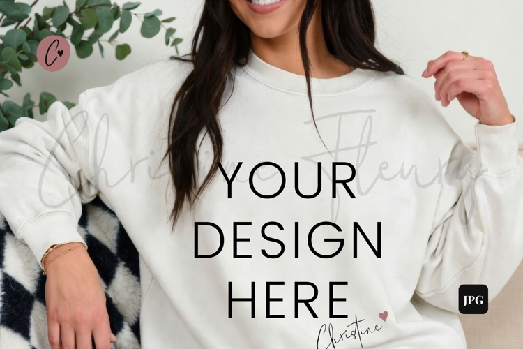 White Sweatshirt Model Mockup